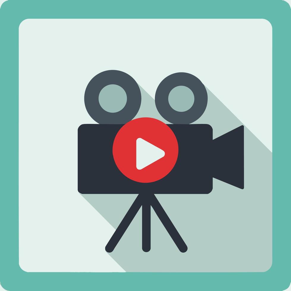 Camera with Play Button vector