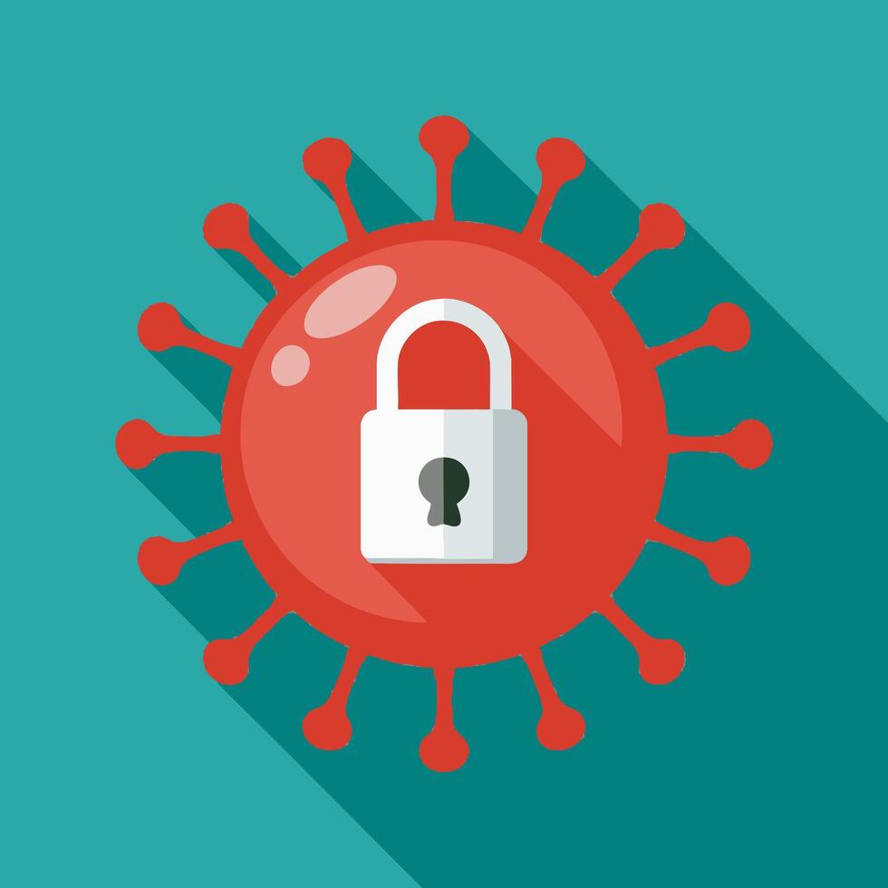 Virus with Closed Padlock vector
