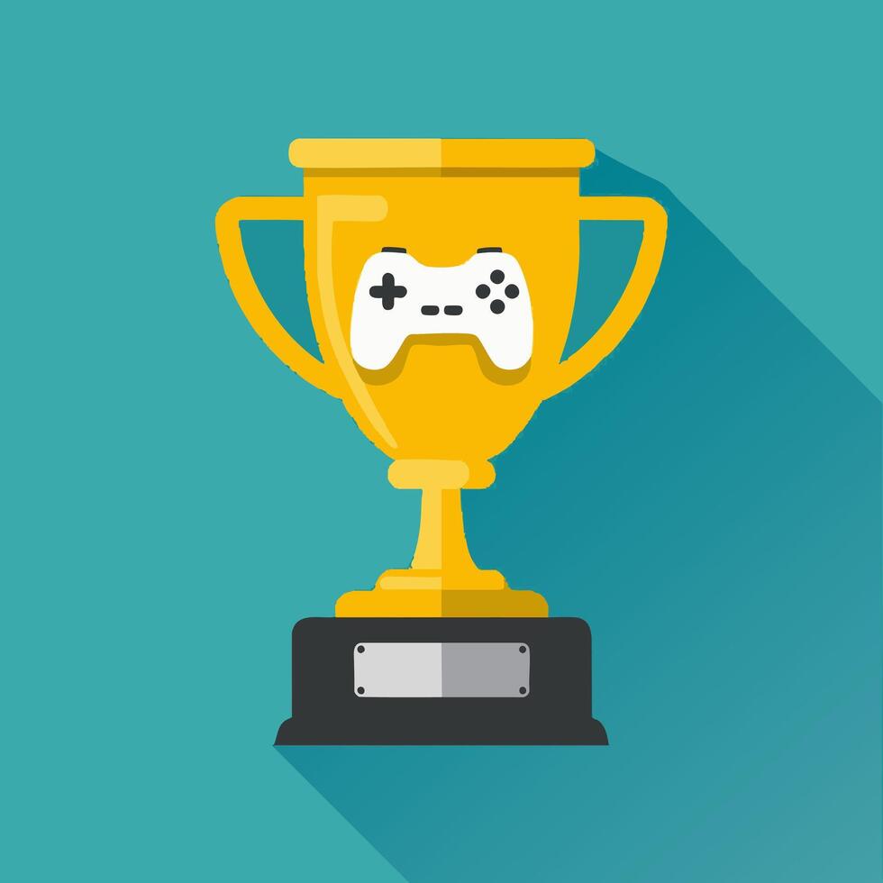 Trophy with Joystick Cartoon vector