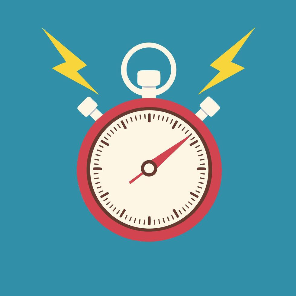 Stopwatch with Lightning Cartoon vector