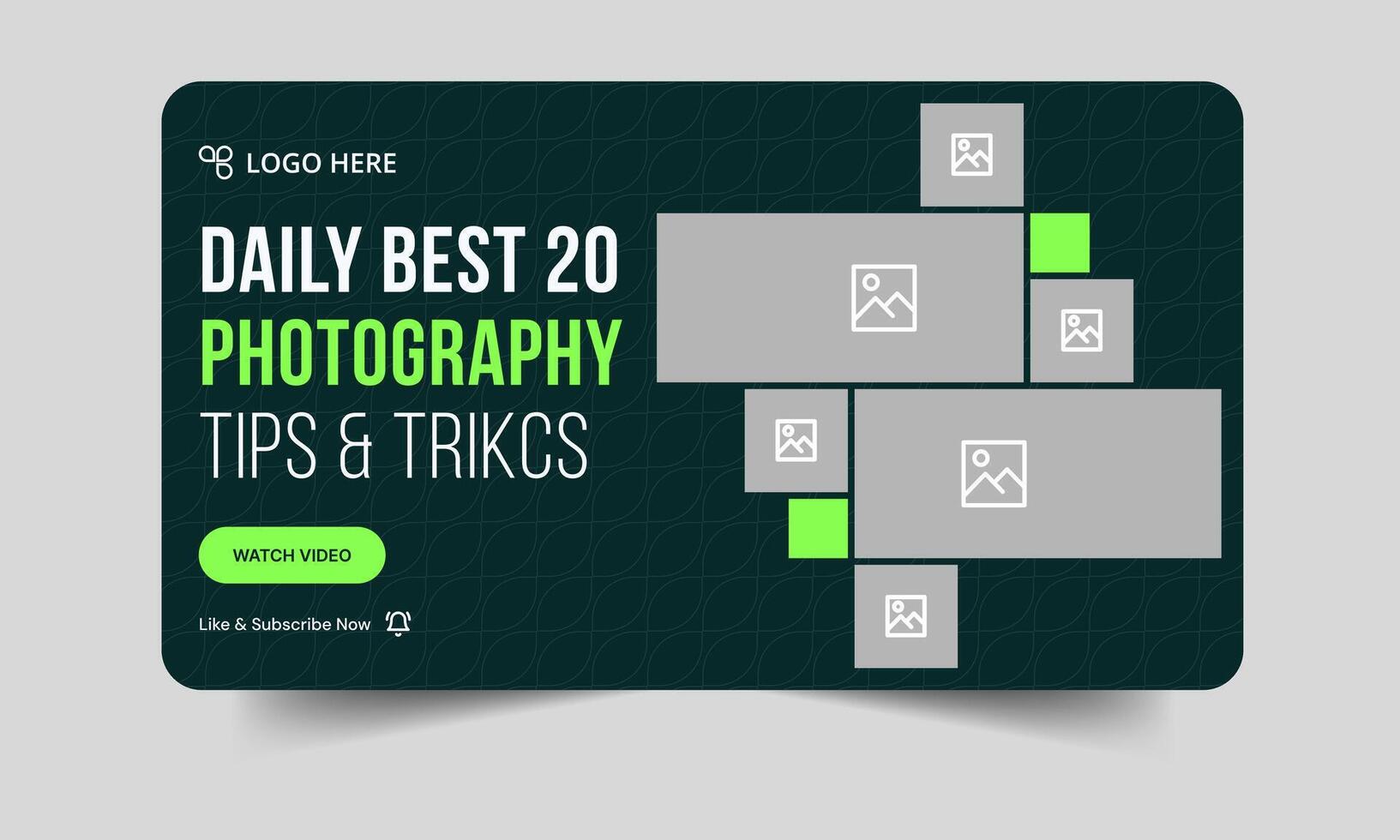 Best photo shoot tips and tricks cover banner design, daily photography techniques thumbnail banner design, customizable eps 10 file format vector