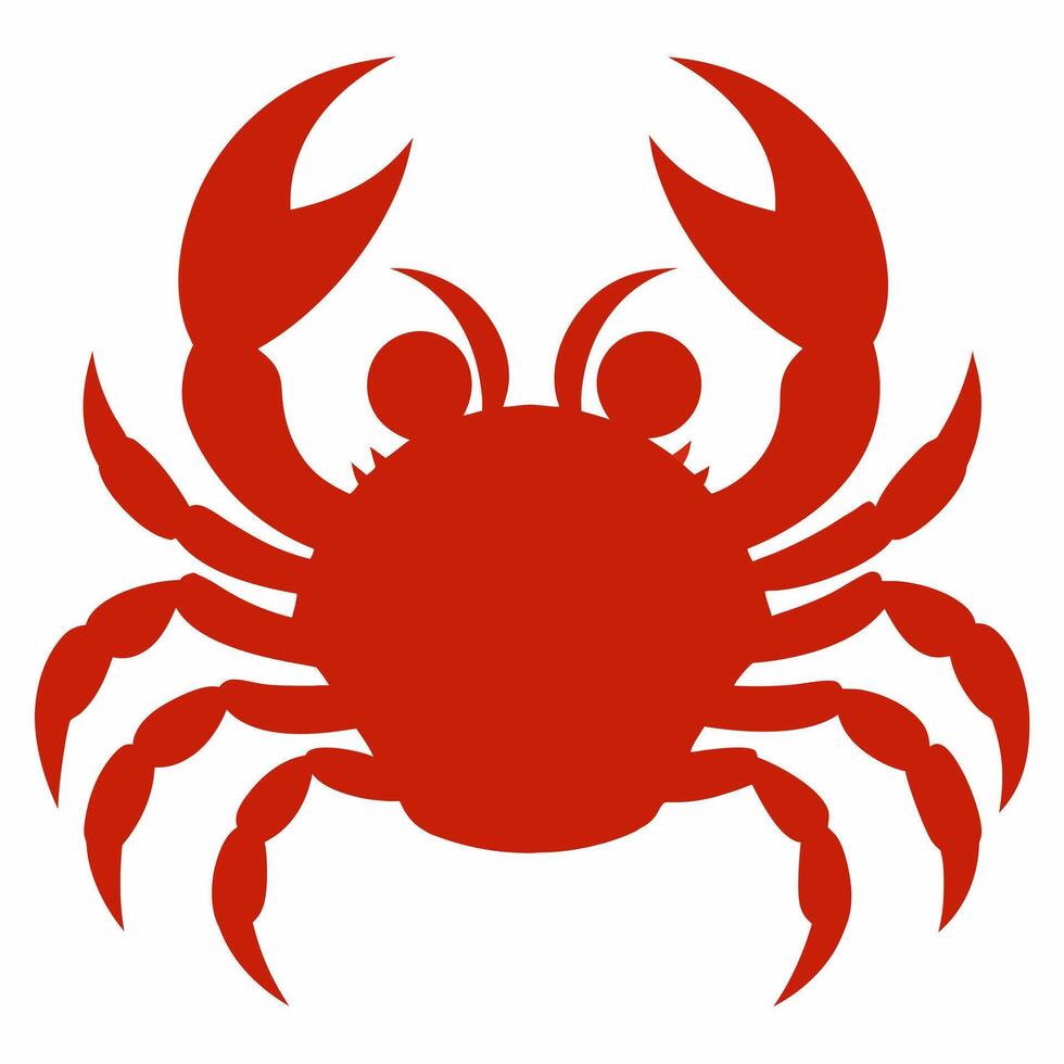 artoon crab. Red illustration silhouette of a crab on white background.Suitable for children's books ,sticker, mascot, logo. vector