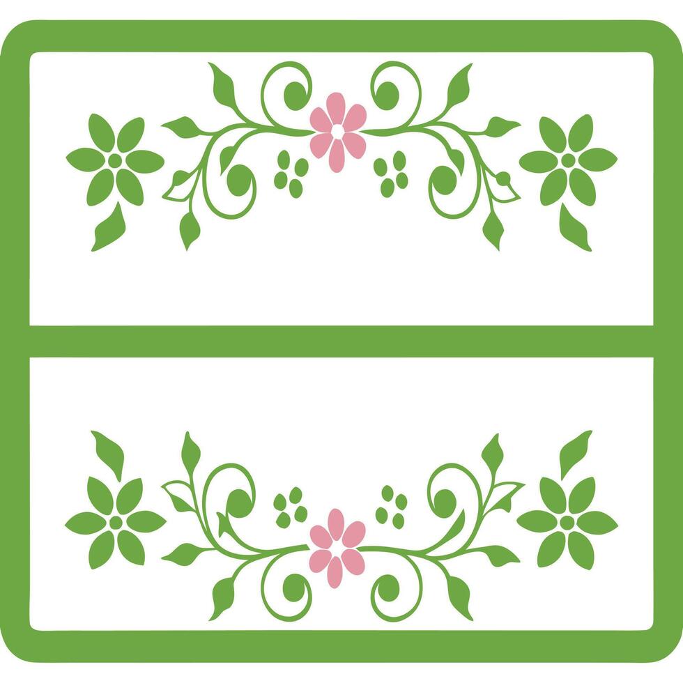 Aesthetic Floral Border Soft Pink and Teal Flowers vector