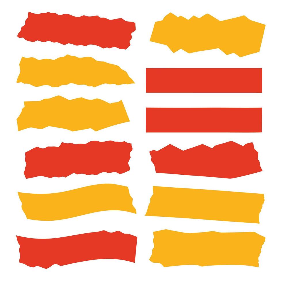 Minimalist Torn Paper Set 16 Jagged Sheets and Strips vector