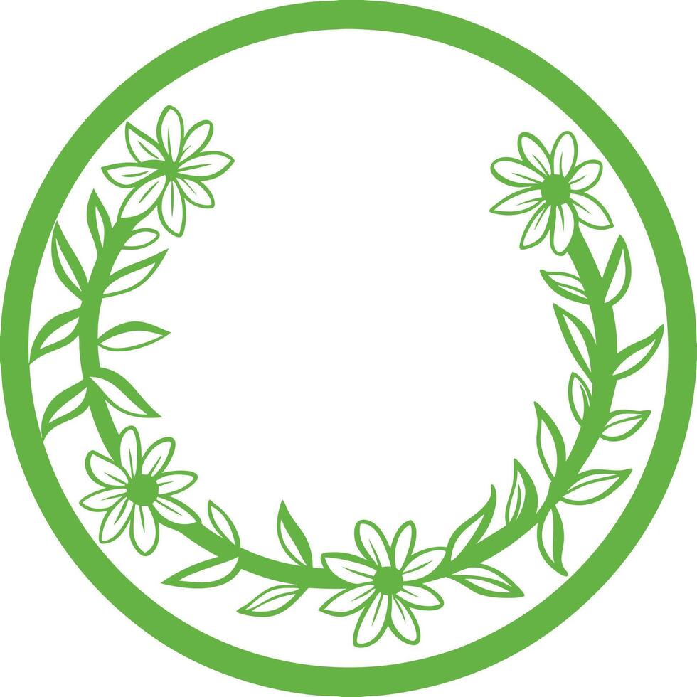 Romantic Floral Wreath Black and White Wedding Design vector