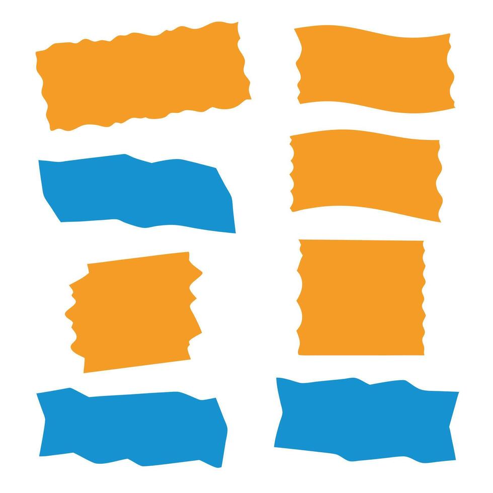 16 Set of Torn Sheets of Paper Ripped Strips and Edges vector