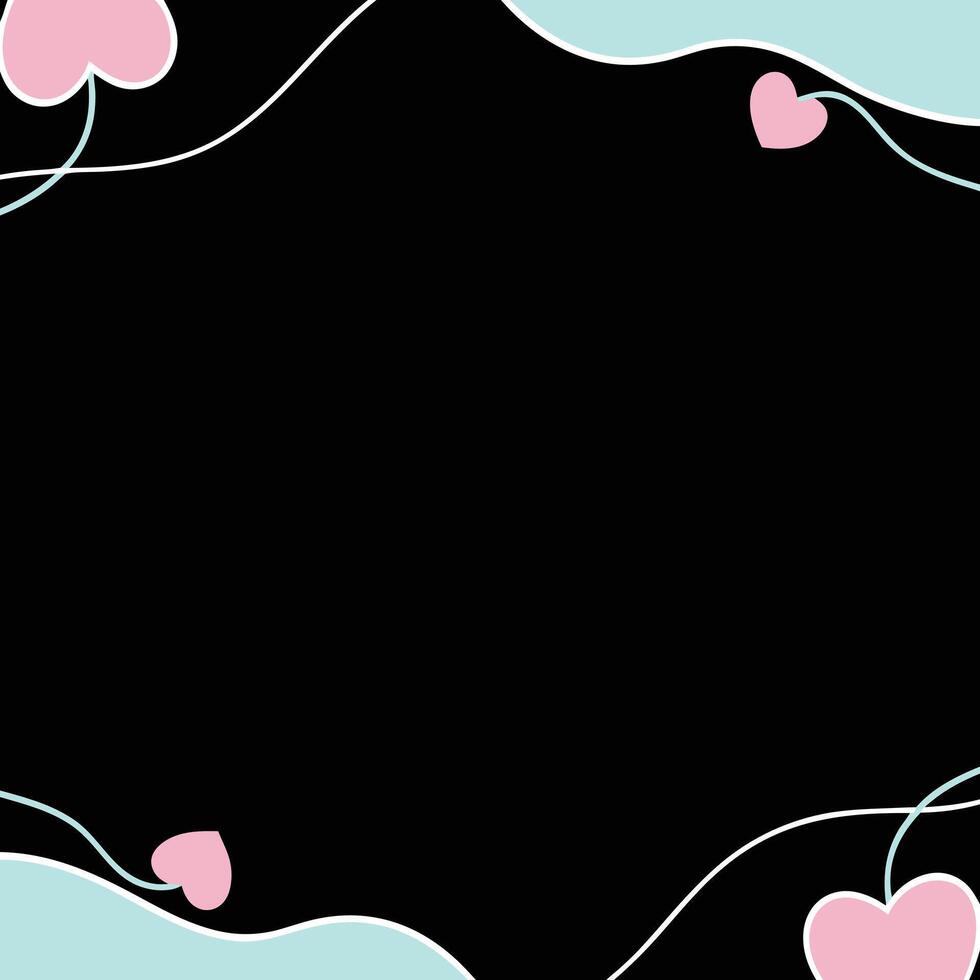 Abstract Background with Black Center and Pastel Wavy Edges vector