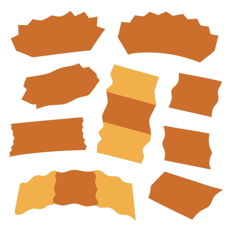 Torn Paper Borders and Strips Grunge Edge Paper Collection vector