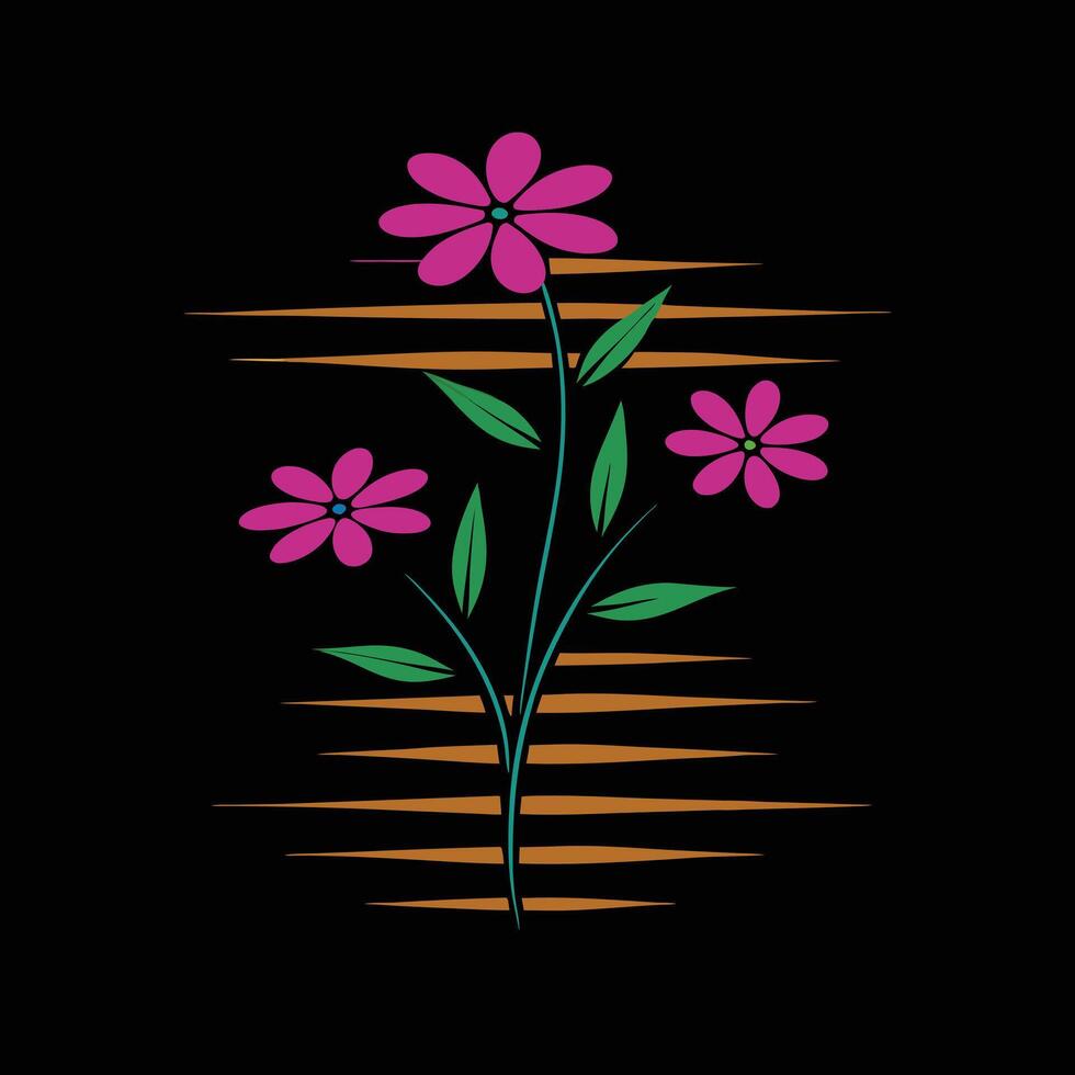 Chic Botanical Sketch Featuring Stylized Floral Elements vector