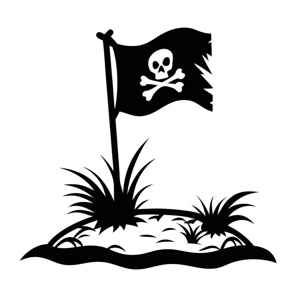 Traditional Skull and Crossbones Design in Monochrome vector
