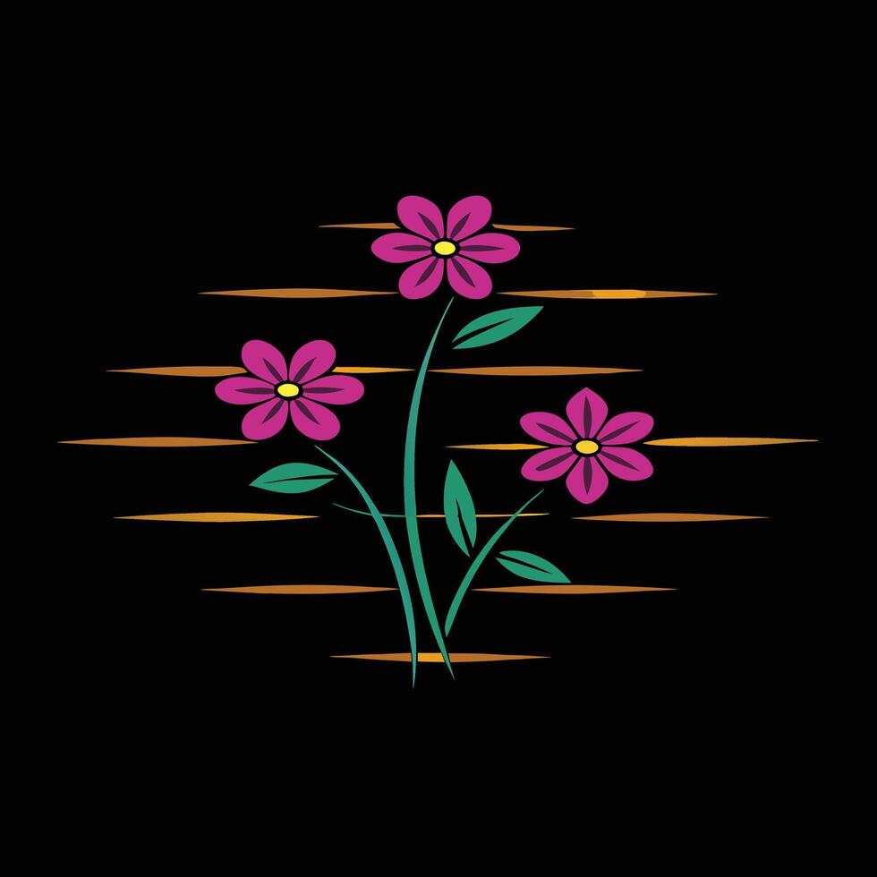 Contemporary Floral Design Featuring Simple and Elegant Flowers vector