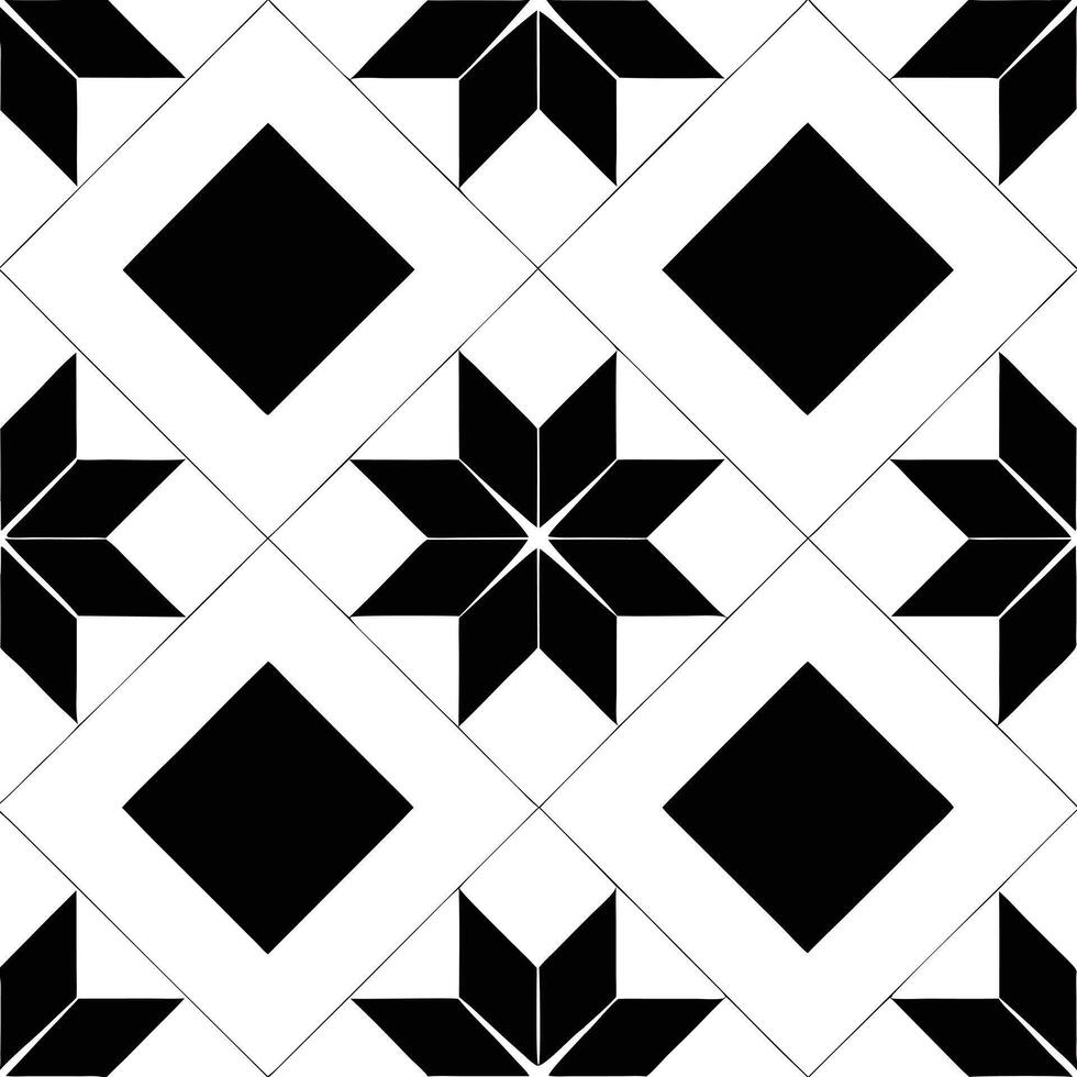 Abstract Star Tessellation Monochrome Geometric Design vector