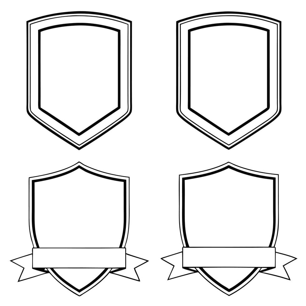 Vintage Heraldic Shield Design in a Simple Silhouette vector