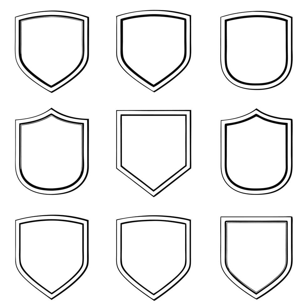 Noble and Strong Shield Shapes for Branding and Design vector