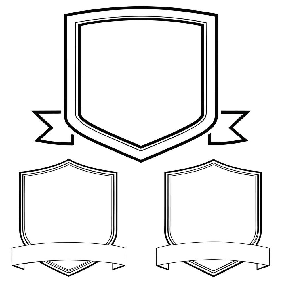 Classic Shield Emblem with Heraldic Elements in Monochrome vector