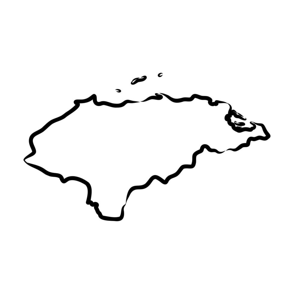 map of the Republic of Honduras black and white sketch vector