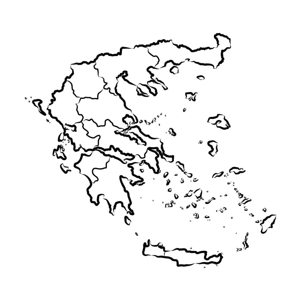 map of the unitary Parliamentary Republic of Greece sketch vector