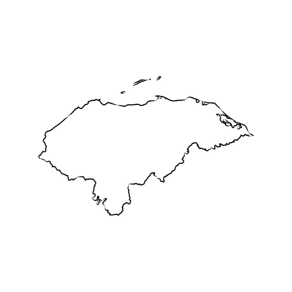 map of the State of Honduras in black and white vector