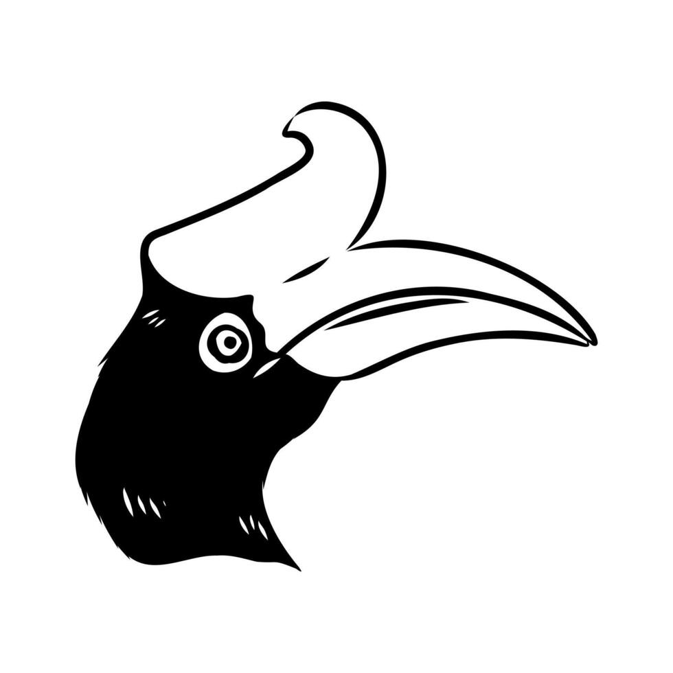 rhino bird head sketch vector