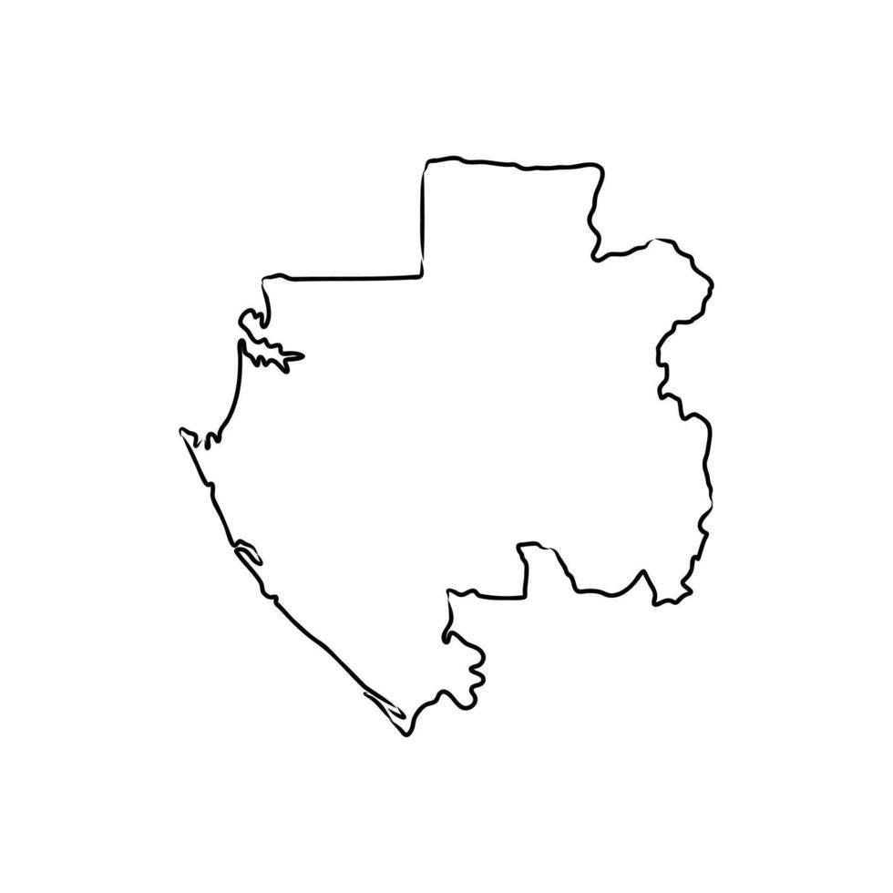 map of the Central African State of Gabon figure vector