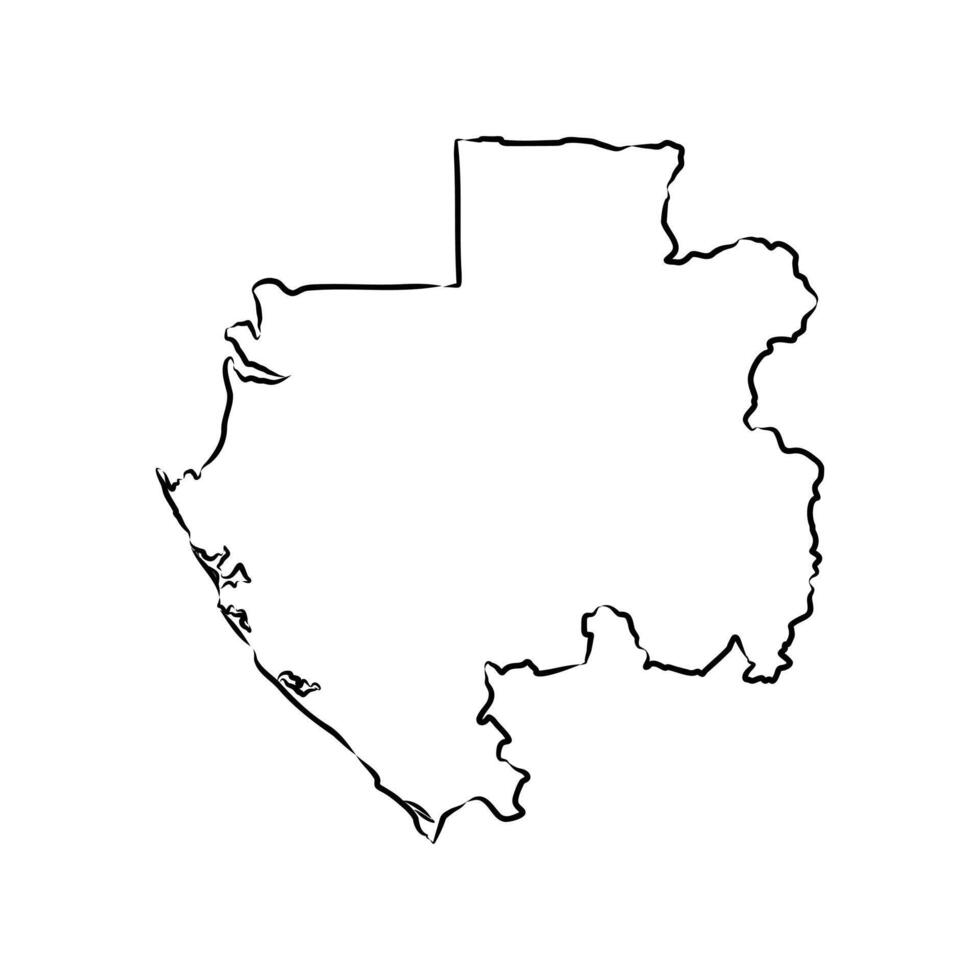 Map of the African unitary State of Gabon figure vector