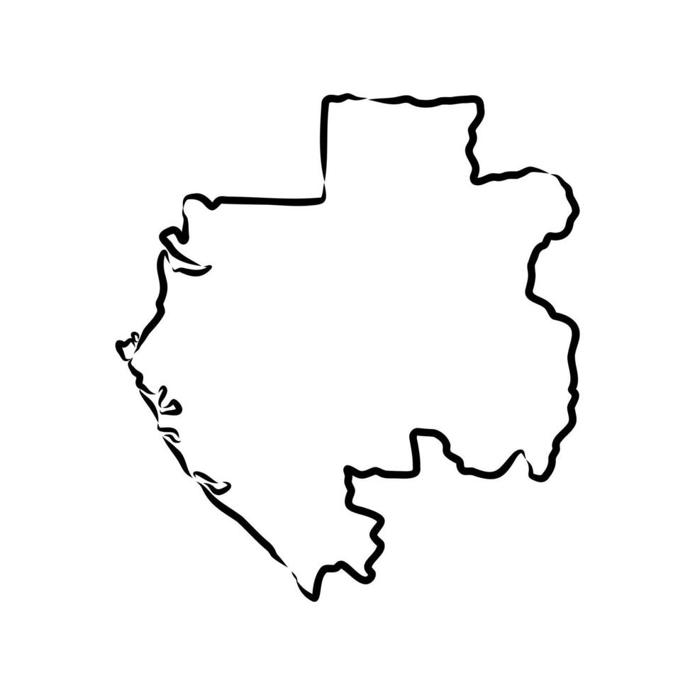map of the African unitary State of Gabon vector