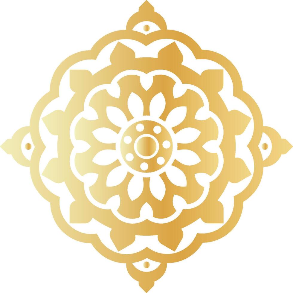 Elegant golden floral pattern with intricate details, perfect for decorations, weddings, and luxury designs. vector