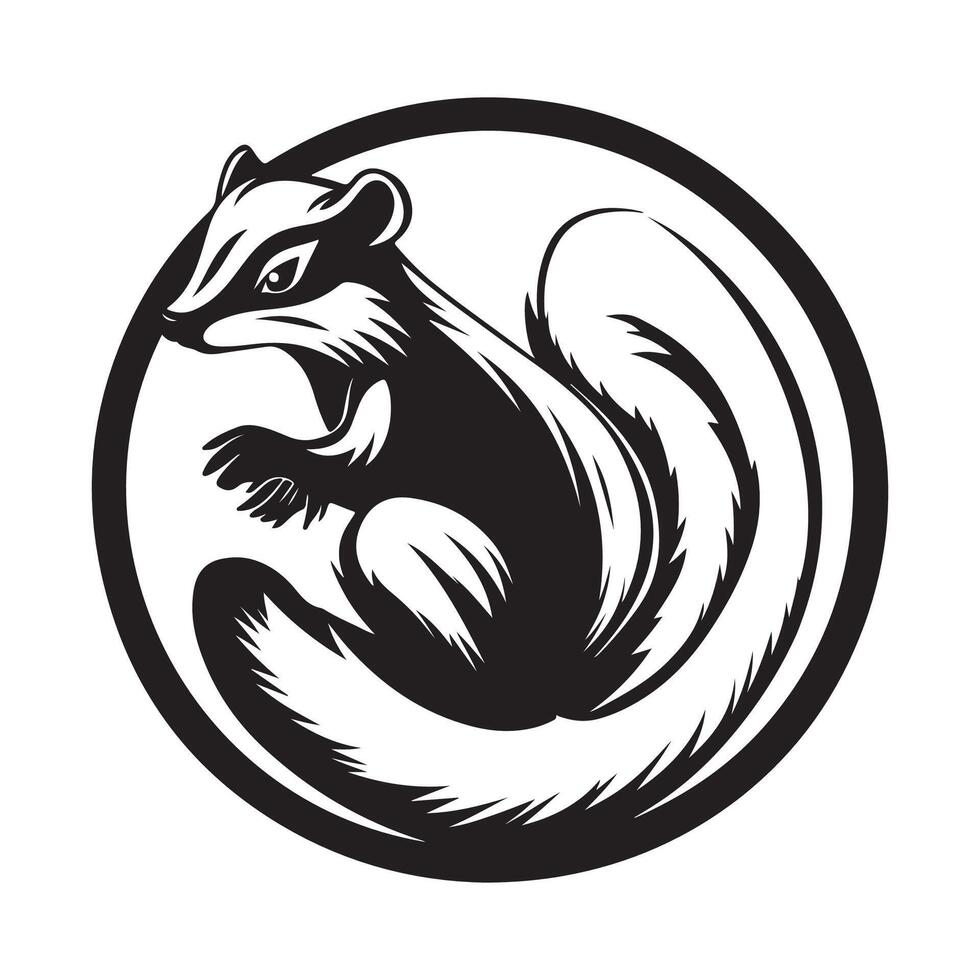 Skunk Logo Images. Circle Skunk Logo design Images isolated on white background vector