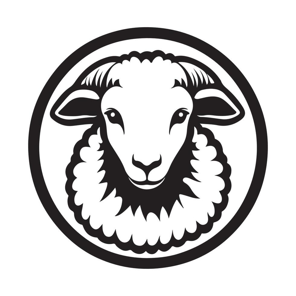 Circle Sheep Logo design Images isolated on white background vector