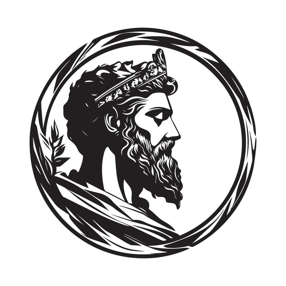 Roman emperor head Stock Images on white background. vector