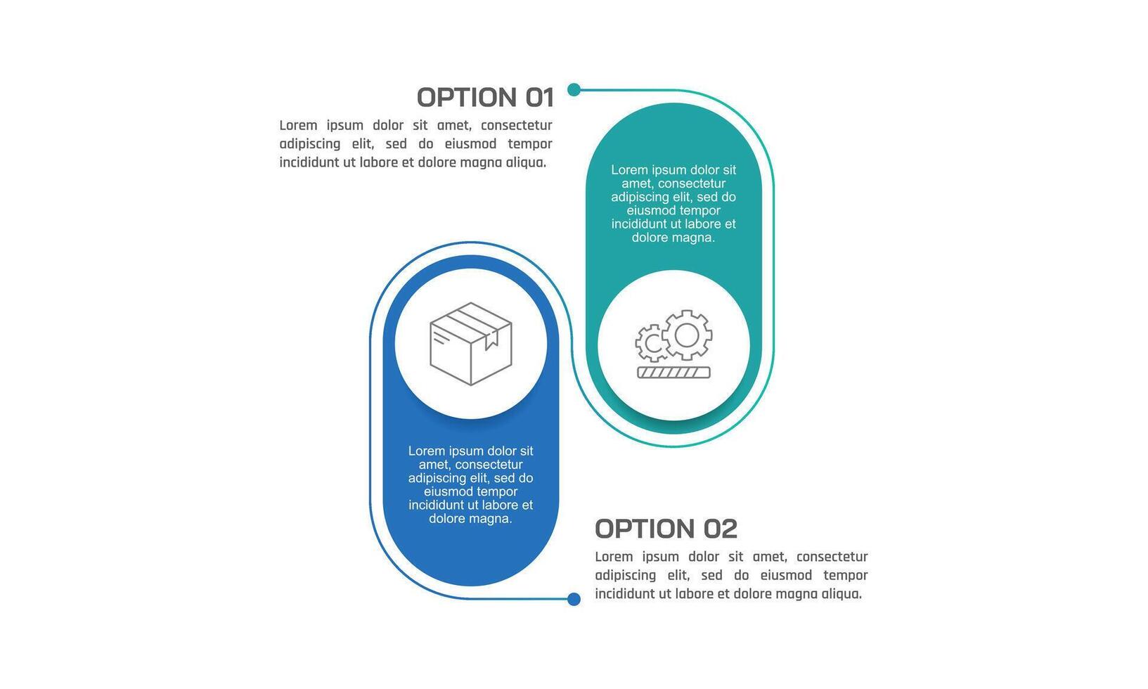 Infographic 2 options for work and results. Presentation, Data, Plan and Strategy. vector