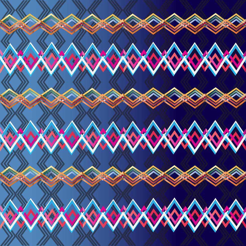 Multicolored geometric pattern blue gradient background vector