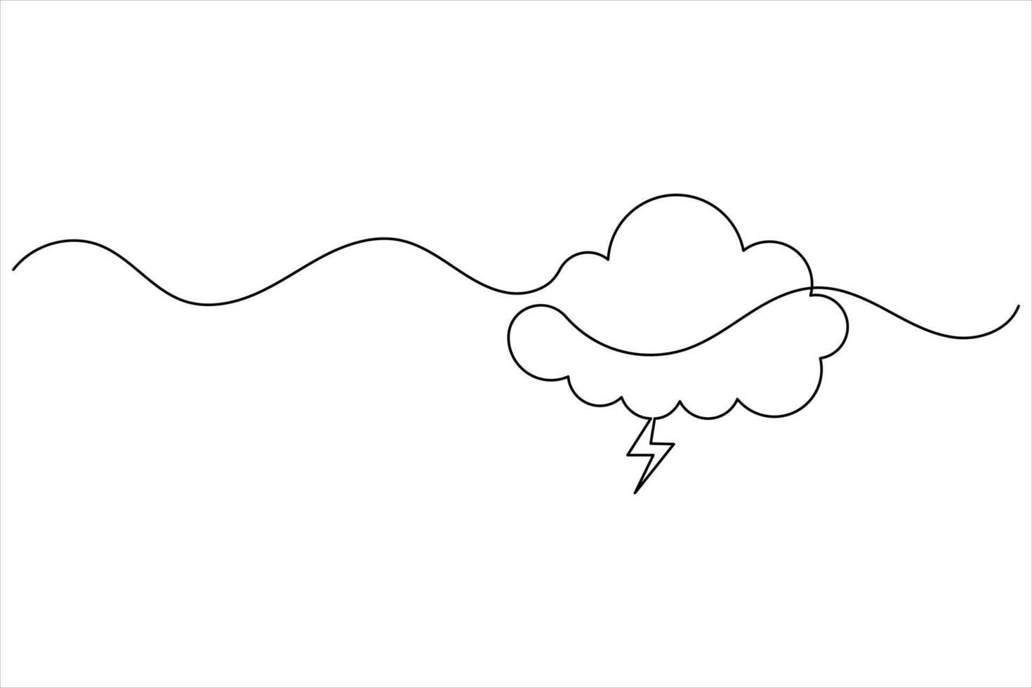 Cloud single line drawing vector