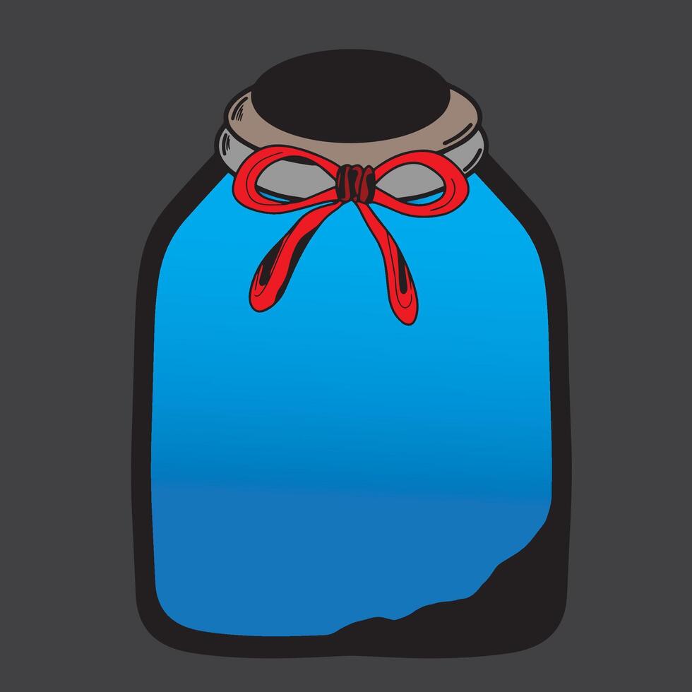 food jar illustration with red ribbon flat style design vector