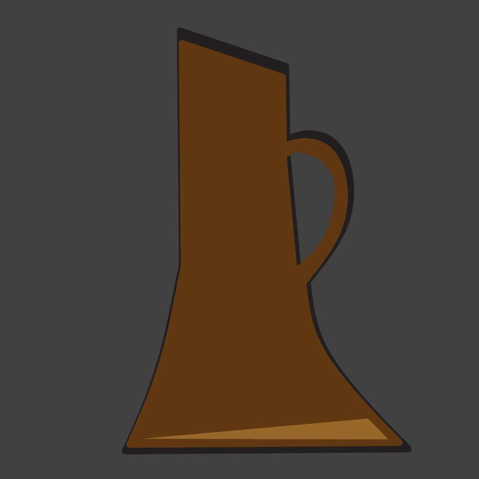 brown clay jar design in the shape of a cup vector