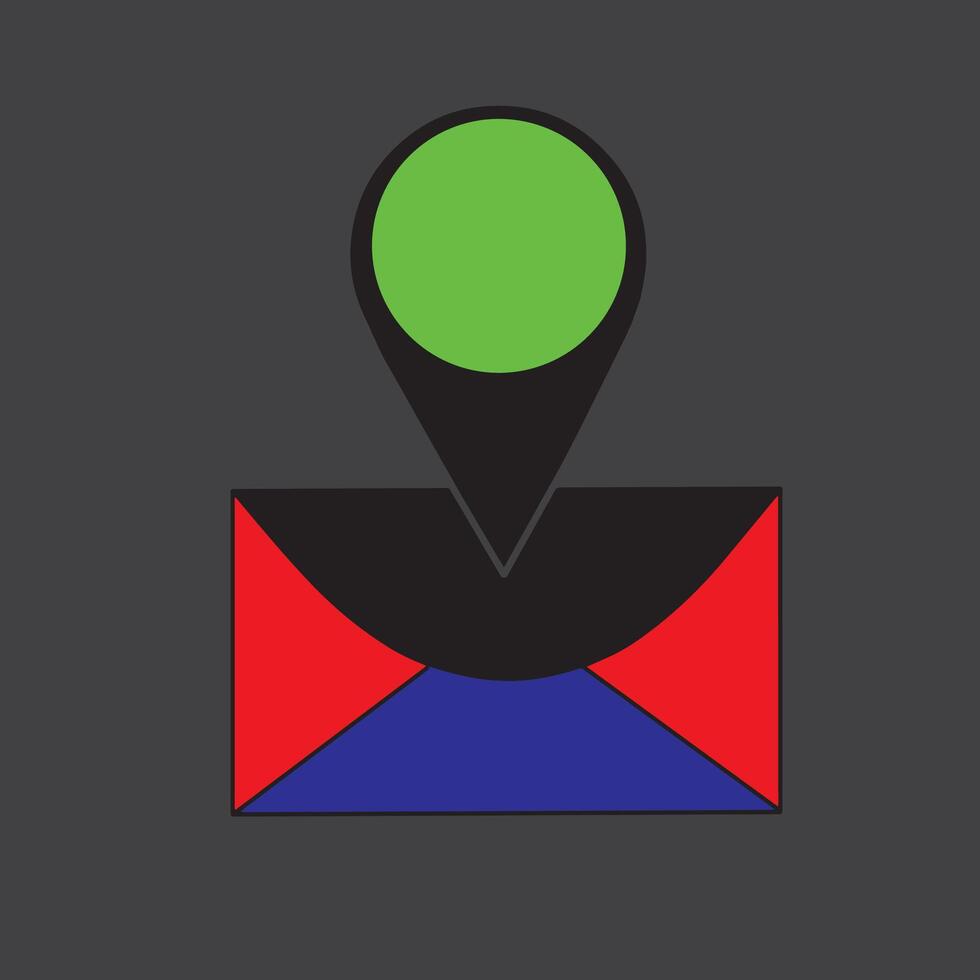 letter location icon colored flat style vector