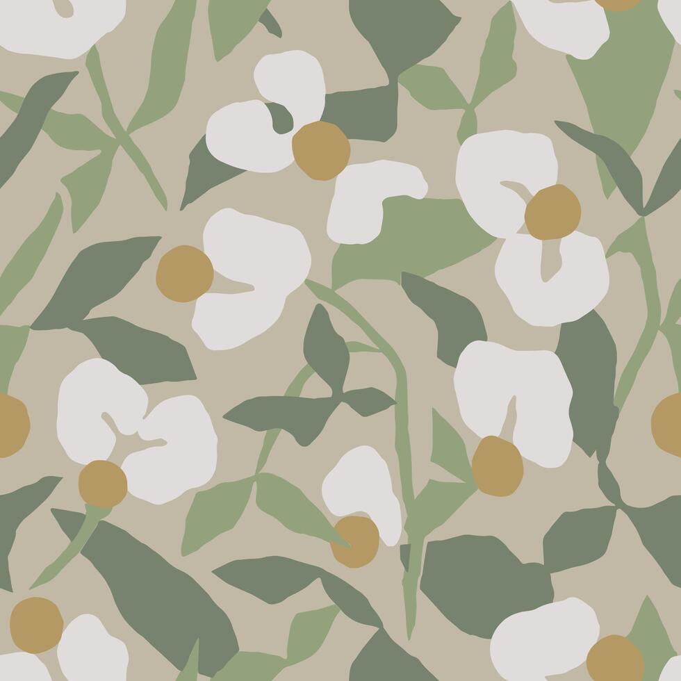 Floral illustration seamless repeat pattern vector