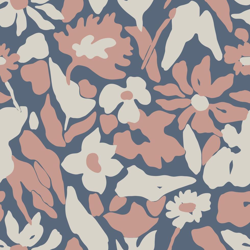 modern flower motif seamless repeat pattern digital artwork vector