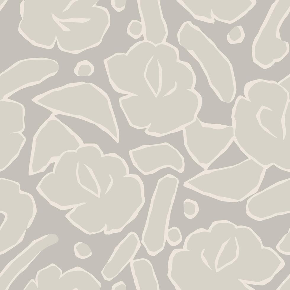 abstract hand drawn floral seamless repeat pattern digital artwork vector