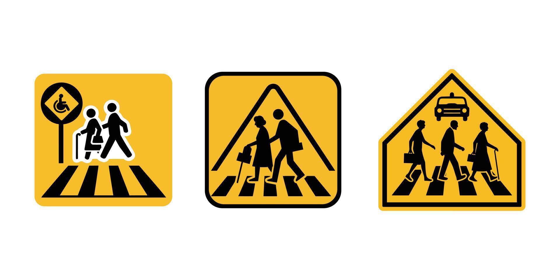 Pedestrian Pathways Crossing with Care vector