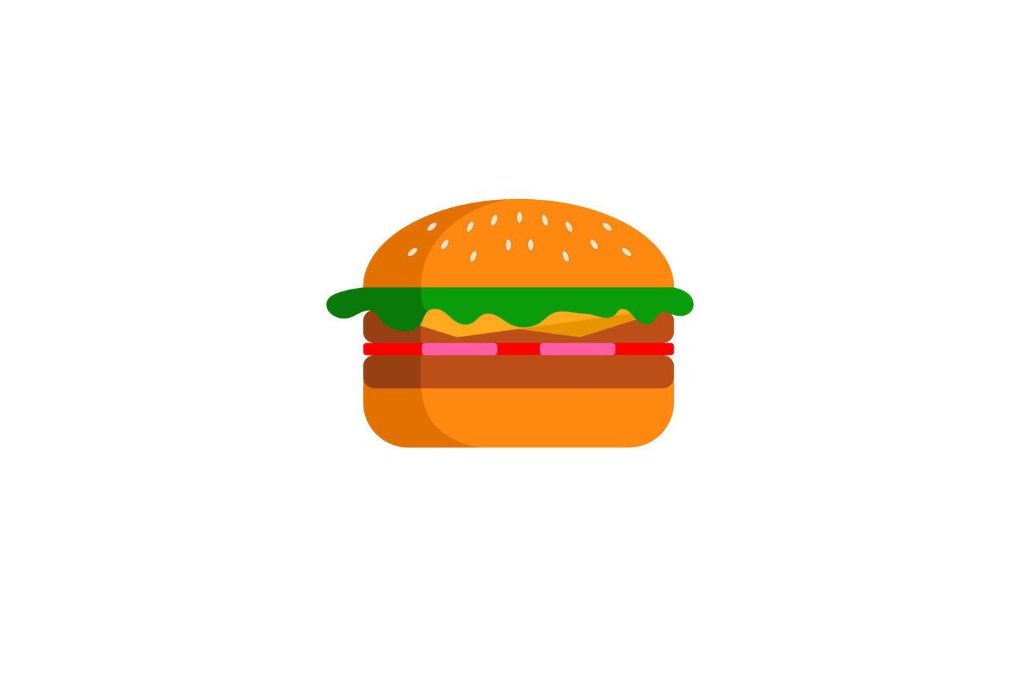 double patty burger icon flat design vector