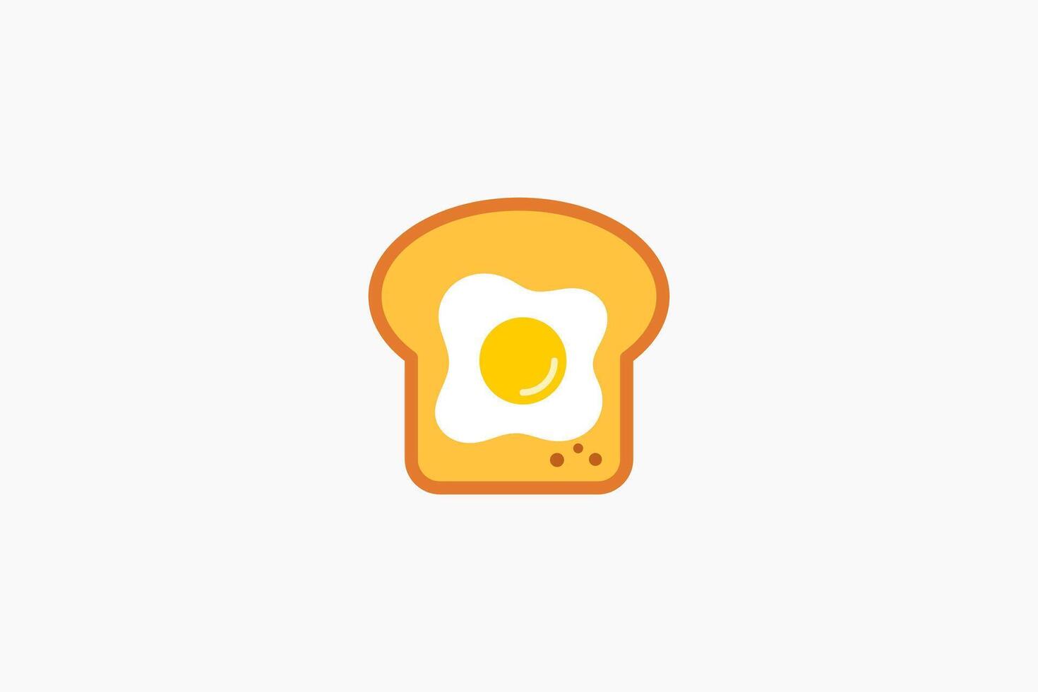 breakfast bread and eggs icon flat design vector