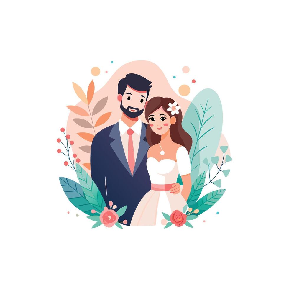 Tying the Knot Elegant Wedding Illustration Design vector