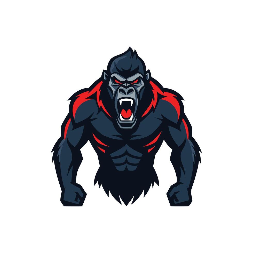 King of the Jungle A Vectorized Gorilla Portrait vector