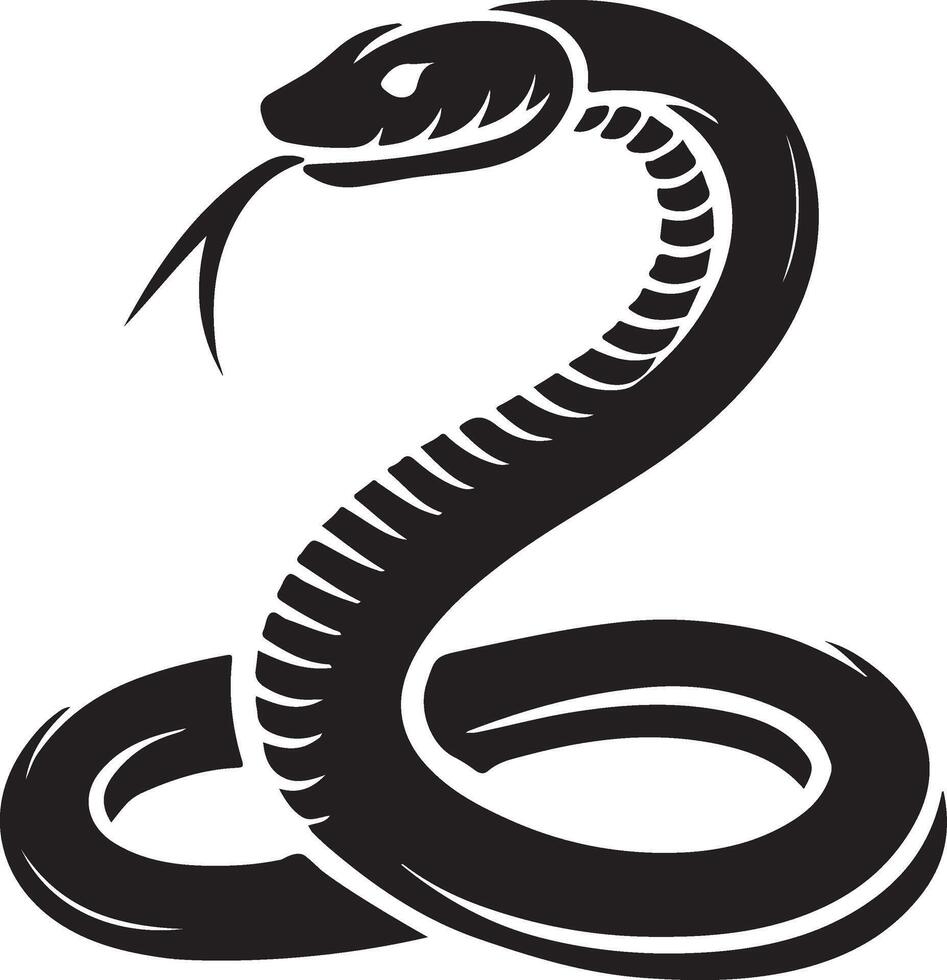 a black and white snake logos vector