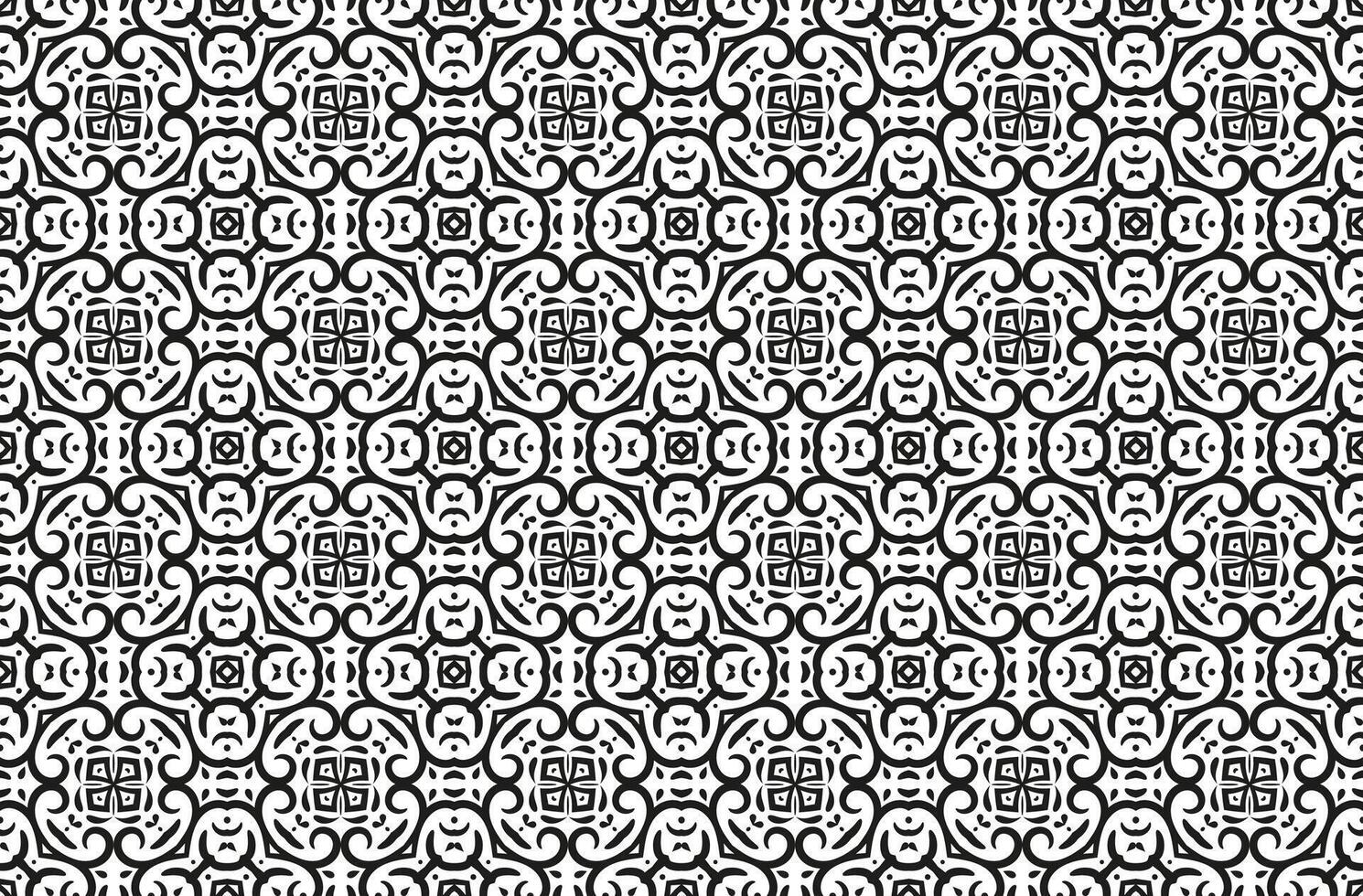Damask seamless pattern. Black ornamental background for textile, wallpaper, scrapbook, silk, scarf. Classic interlacing backdrop with scrolls vector