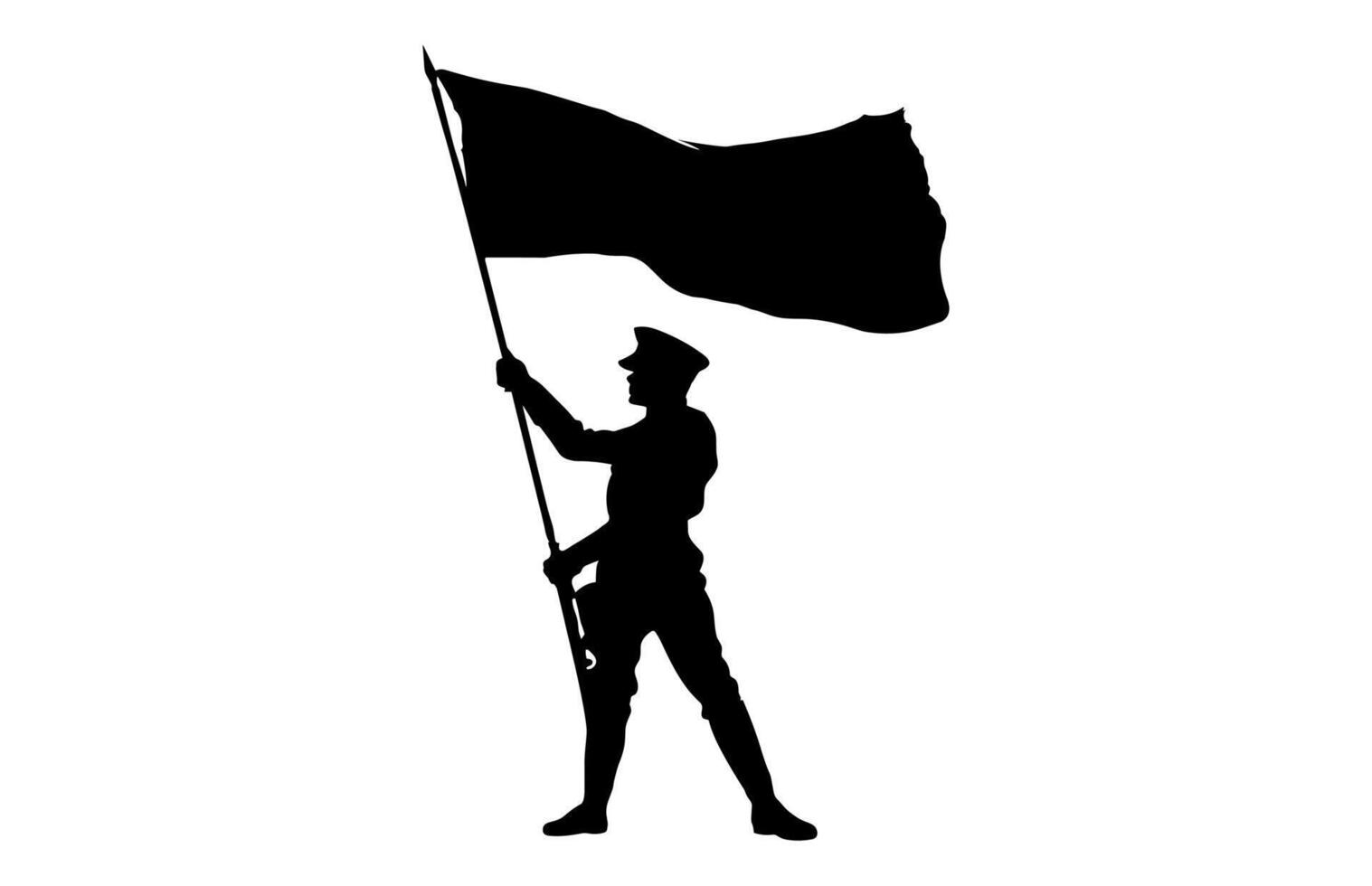 Military Color Guard Silhouette vector