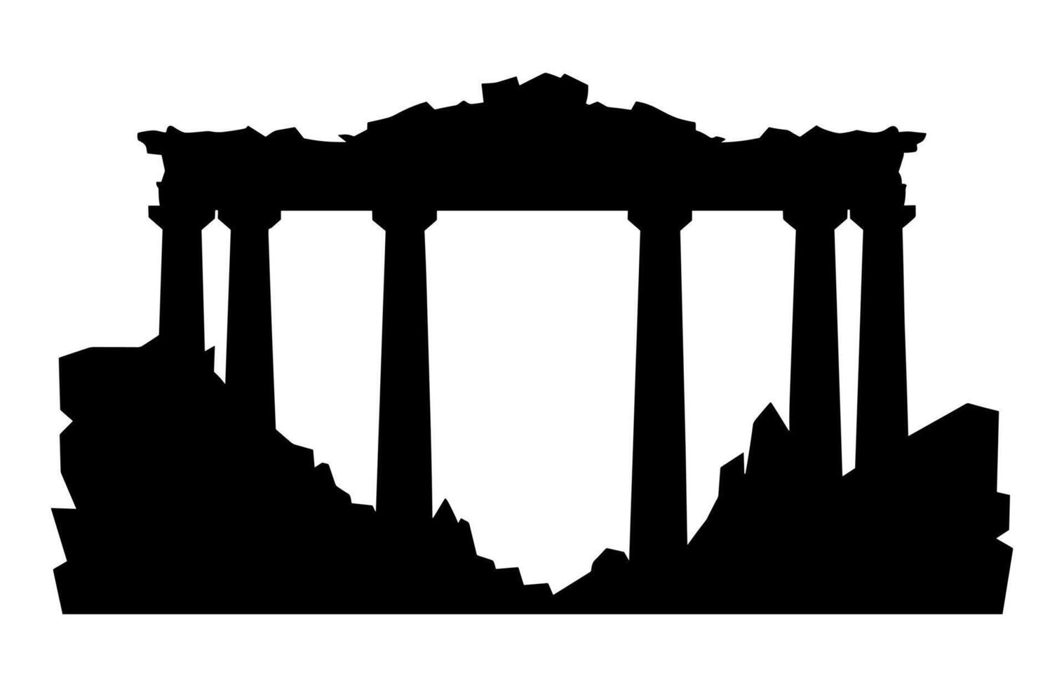 Ancient Ruins Silhouette vector