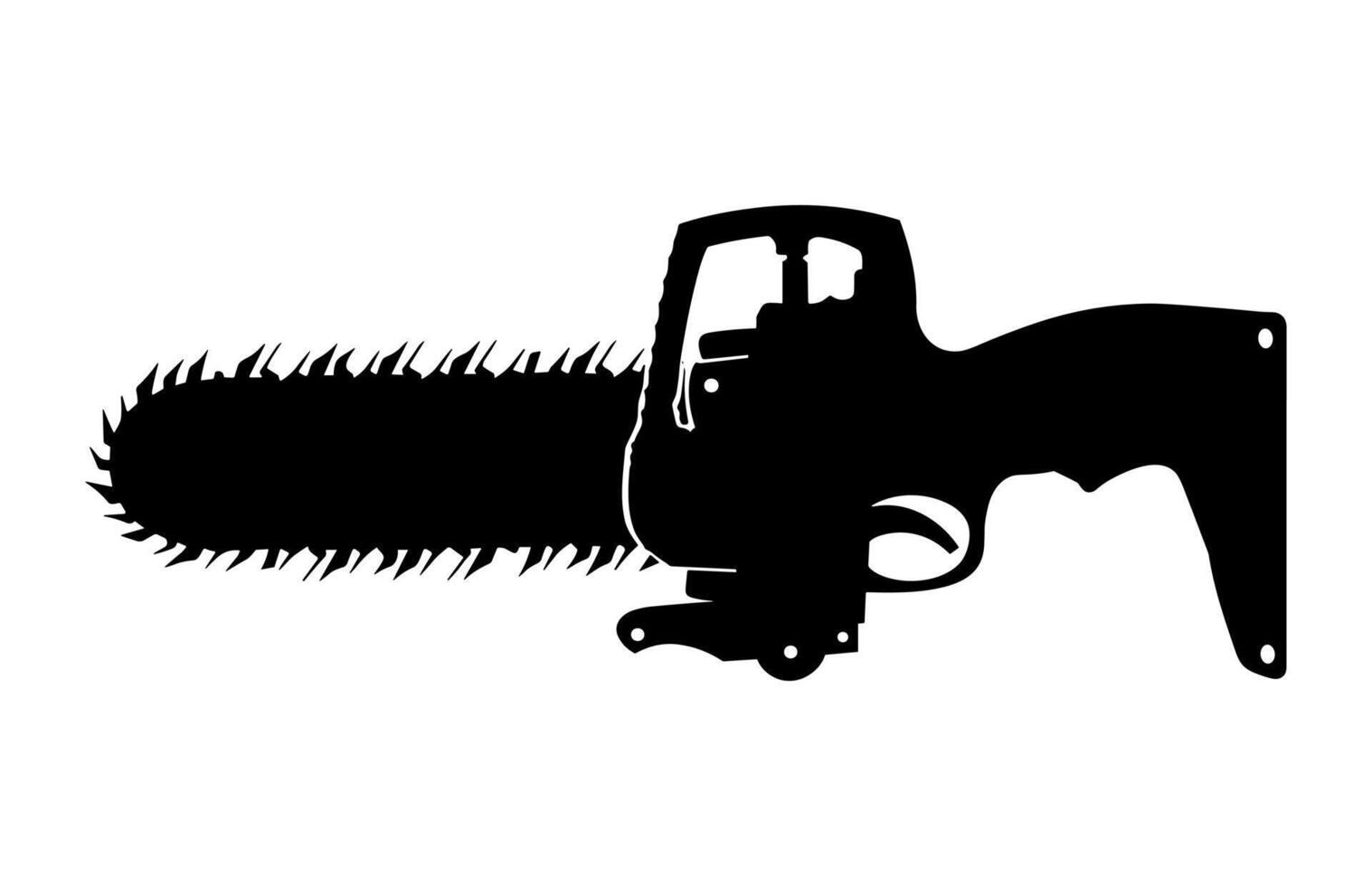 Chain Saw Silhouette Clipart isolated on a white background vector