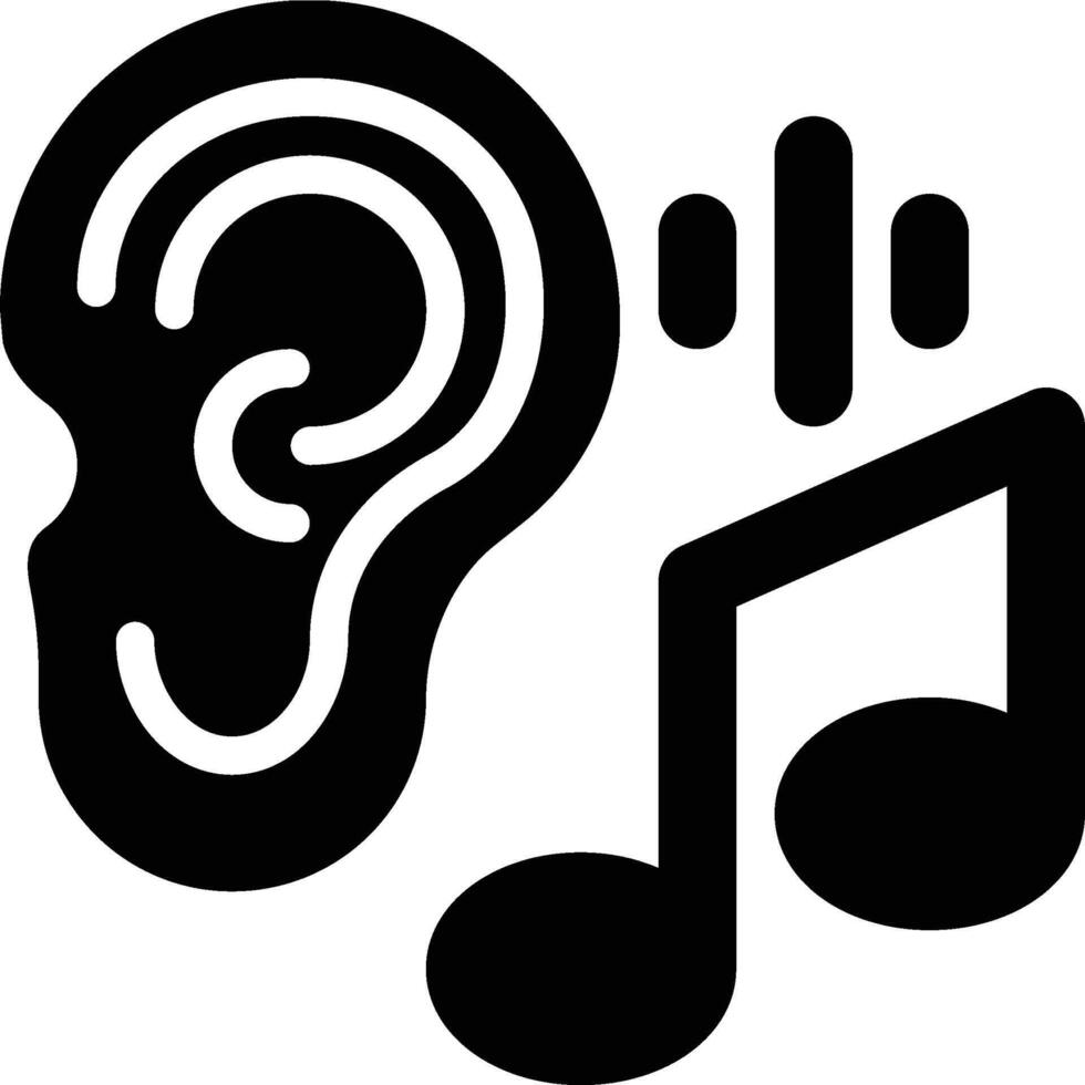 Listen Music, Listen Song, Listening Glyph Solid Icon vector